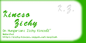 kincso zichy business card